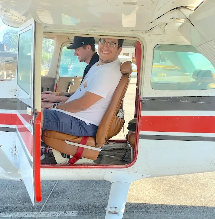 Father and son after a discovery flight at NextGen Flying Academy